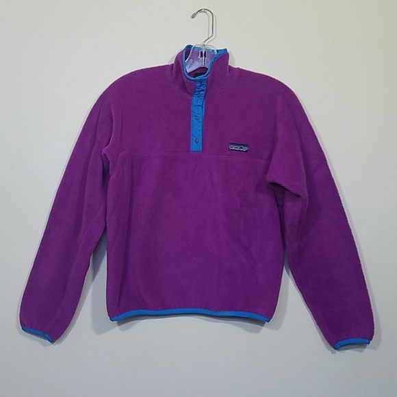 Patagonia Sweaters - Patagonia Vintage Blue Purple Snap Pullover Fleece